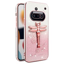 SKALO Nothing Phone (3a) 5G KADEM Dragonfly Glitter Cover - Pink