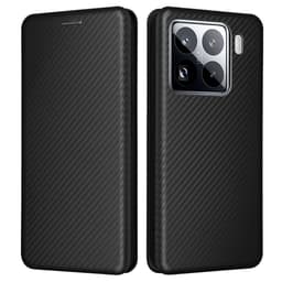 SKALO Xiaomi 15 Carbon Fiber Flip Cover - Sort