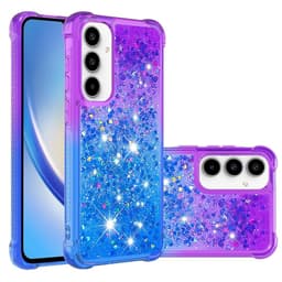 SKALO Samsung A56 5G Hiekka Glitteri Suojakuori - Violetti-Sininen