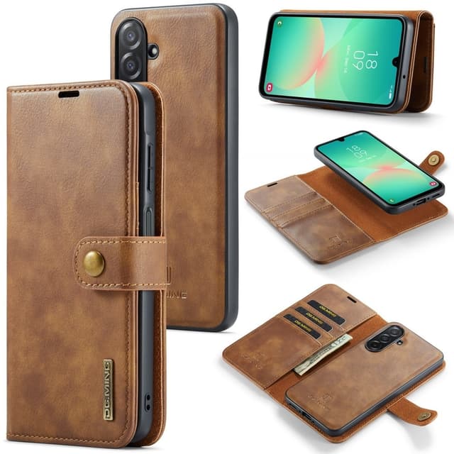DG MING Samsung A26 5G 2-in-1 Magneetti Lompakkokotelo - Ruskea