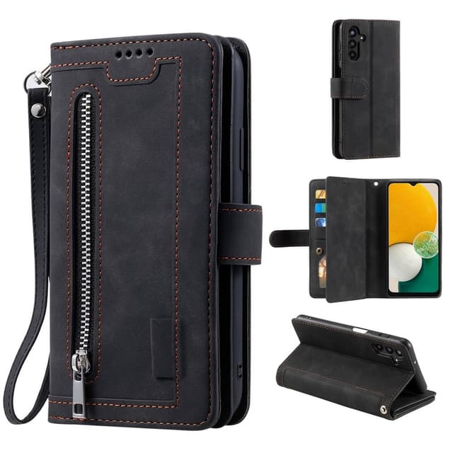 SKALO Samsung A26 5G Big Wallet 9-Korttitasku Lompakkokotelo - Musta