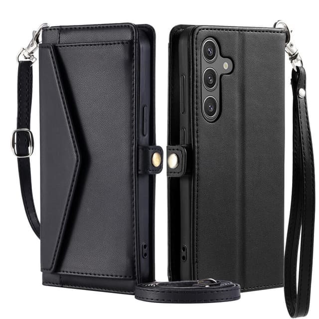 SKALO Samsung A36 5G PU-Læder Envelope Flip Cover - Sort