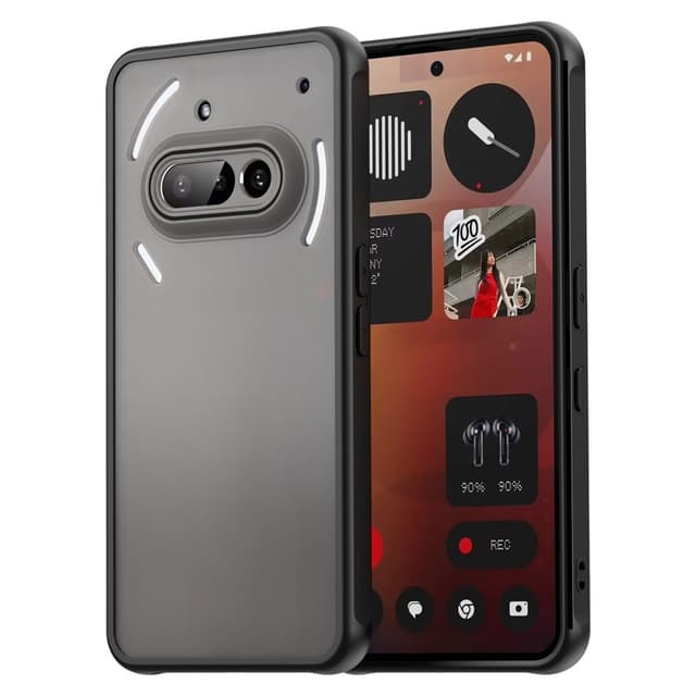 SKALO Nothing Phone (3a) 5G Color Bumper Frosted Suojakuori - Musta