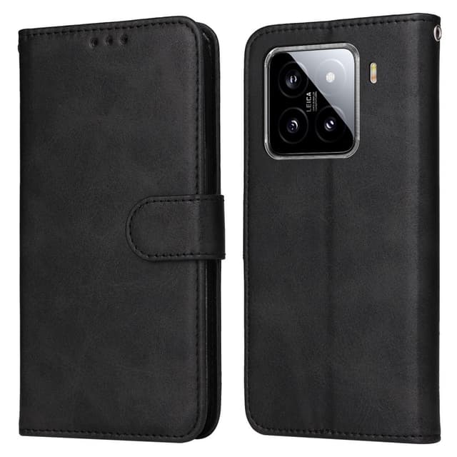 SKALO Xiaomi 15 PU-nahka Lompakkokotelo - Musta