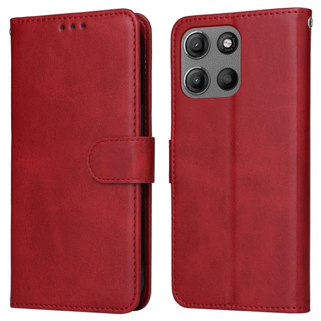 SKALO Motorola Moto G15 Power PU-nahka Lompakkokotelo - Punainen