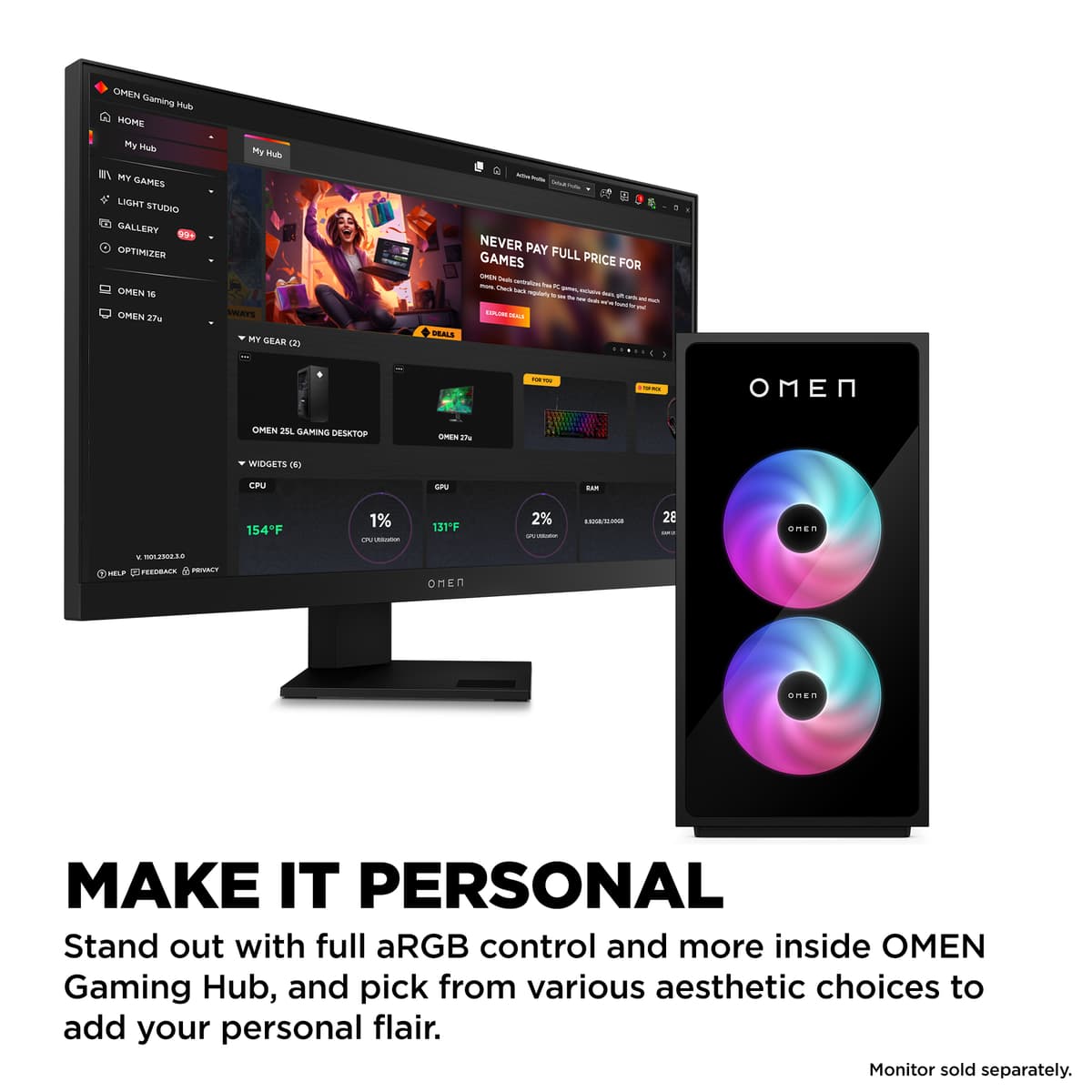 Hp R7 Gaming HP OMEN 35L GT16-0850no R7-8700F/16/1TB/5070 stationä dator för gaming ...