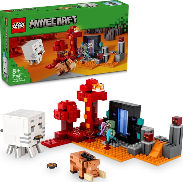 LEGO Minecraft Bakholdsangrep ved underverdenportalen 21255