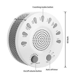 Sleep Easy White Noise Machine med 9 avslappende lydmoduser
