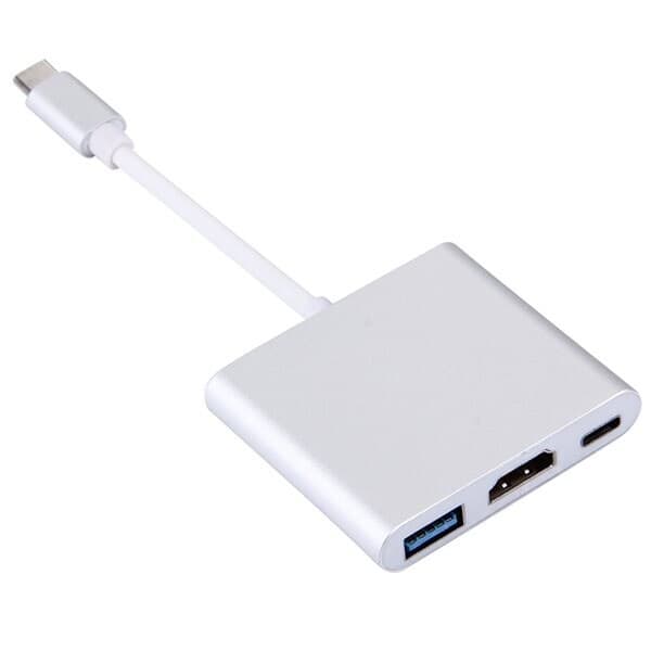 USB 3.1 Type-C hann til USB-C, HDMI og USB 3.0 hunn-adapter - støtte for 4K-oppløsning