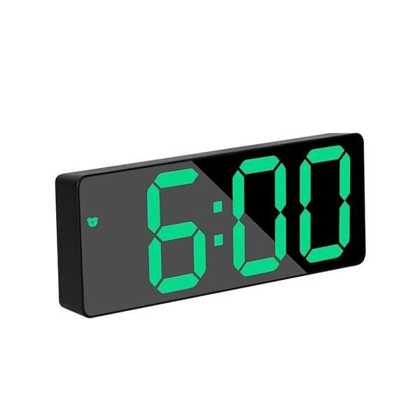 LED herätyskello vihreillä numeroilla - Svart