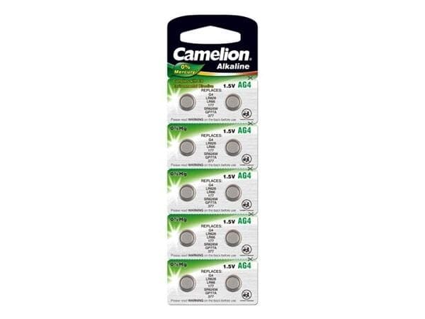 Camelion AG4 / 376 / 377 / LR66 Knapcellebatteri 10-pak
