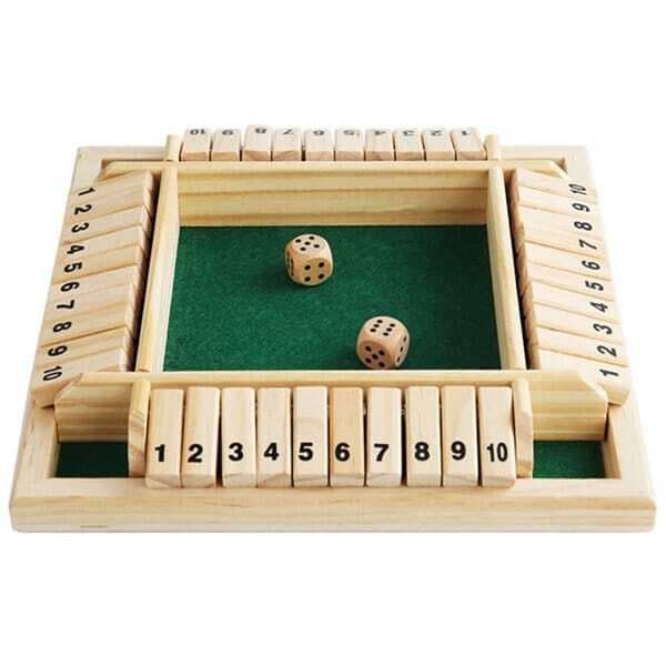 Shut The Box for 4 spillere - klassisk terningspill i tre for hele familien