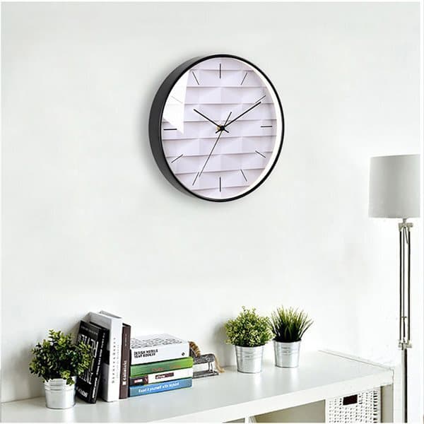 Analog Veggklokke i Minimalistisk Design – 30 cm, Hvit Urskive
