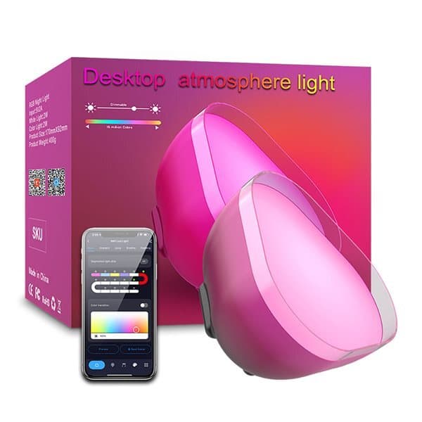 Smart LED-Lampe med Bluetooth, Trinnløs Dimming og Dynamiske Effekter
