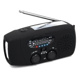 Nødradio med dynamo og solcelle - håndsvingradio med lommelygte, nødsignal og USB-opladning