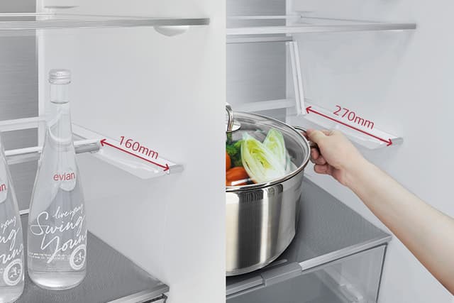 Vikbar hylla i två steg