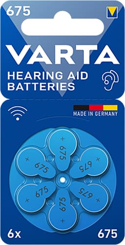 Varta 675 batteri for høreapparat 7042217 (6-pakning)