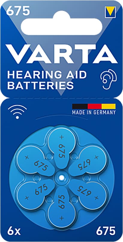Varta 675 batteri for høreapparat 7042217 (6-pakning)