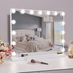 VANITII Hollywood dåsemakeup speil med lys benk montering veggmontering 58x46 cm
