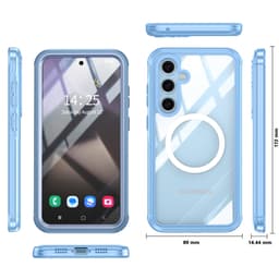 Samsung Galaxy S24 FE Skal, Bakstycke i Härdat Glas 9H Blå
