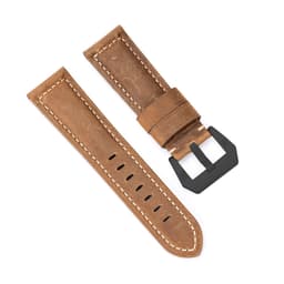 Klockarmband i äkta läder Brun 22 mm
