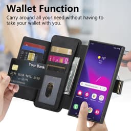 Magnetisk avtakbar lommebokdeksel til Samsung Galaxy-telefon - svart Samsung Galaxy S25 Plus