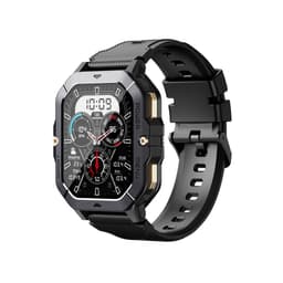 Smartwatch med pulsmåler, blodtryksmåler og blodiltmåler Sort
