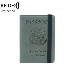 Slank RFID-blokkerende lommebok - Passholder i lær Grønn