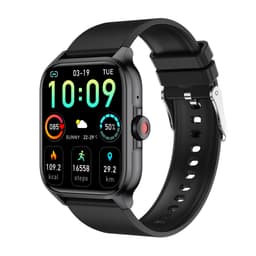 Smartwatch med puls, blodtryk, blodoxygenering og skridttæller Sort