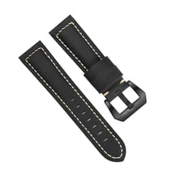Klokkereim i ekte lær Sort 22 mm