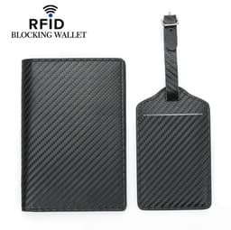 Reiselommebok / passholder i skinn med RFID-blokkering model 2