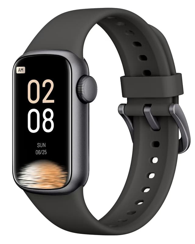 Smartwatch med EKG, pulsmåler, blodtryksmåler, søvnmåler, skridttæller Sort