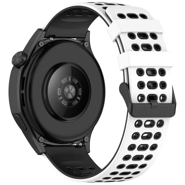 Silikonerem til ur 22 mm - Til Huawei Watch GT5, Keep Watch Pilot1 Hvid+sort