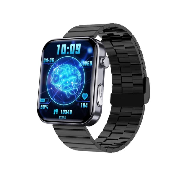 Smartwatch syke- ja verenpainemittarilla, veren happisaturaatiolla ja askelmittarilla Black Bamboo Edition -ranneke