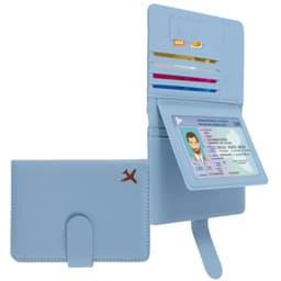RFID-blokerende pasholder rejsepung, slankt pasetui med 4 kortpladser Blå