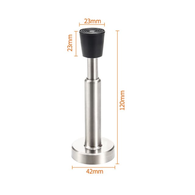 Hydraulisk dørstop Borefri/boremuligheder Sølv 12 cm