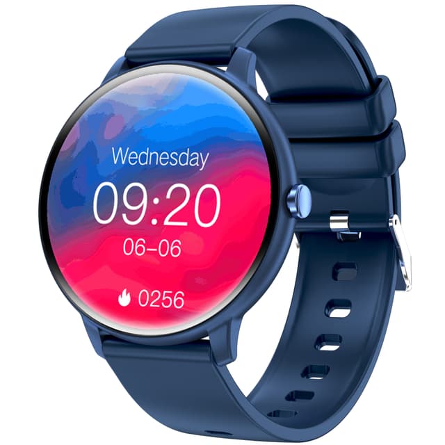 Smartwatch med EKG, puls, blodtryk, søvnovervågning, skridttæller Blå