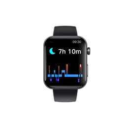 Smartwatch med pulsmåler, blodtryksmåler, blodoxymeter, skridttæller Sort silikone rem