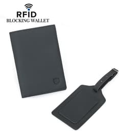 Reiselommebok / passholder i skinn med RFID-blokkering model 1