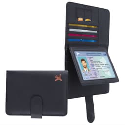 RFID-blokerende pasholder rejsepung, slankt pasetui med 4 kortpladser Sort