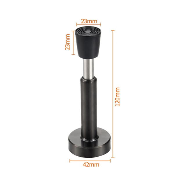 Hydrauliskt dörrstopp med eller utan borrning Black 12 cm