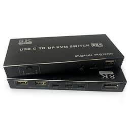 NÖRDIC USB-C KVM Switch 2 to 1 DP 8K60Hz 4K144Hz 3xUSB 1xAudio