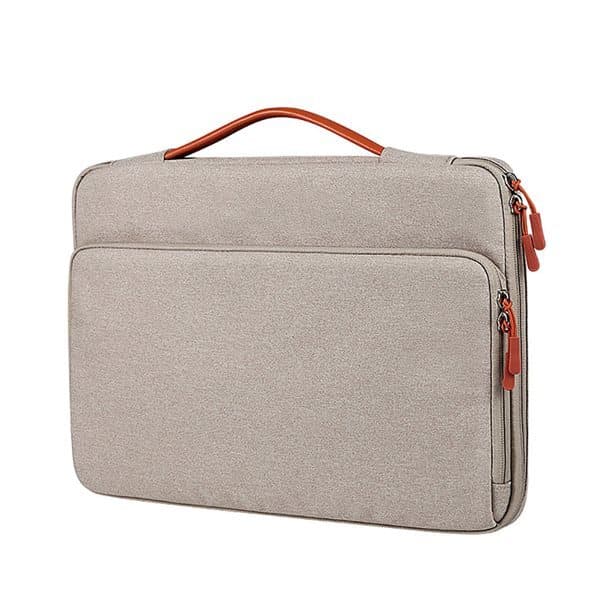 Vattentålig laptopväska i polyester, 13,3"" – beige
