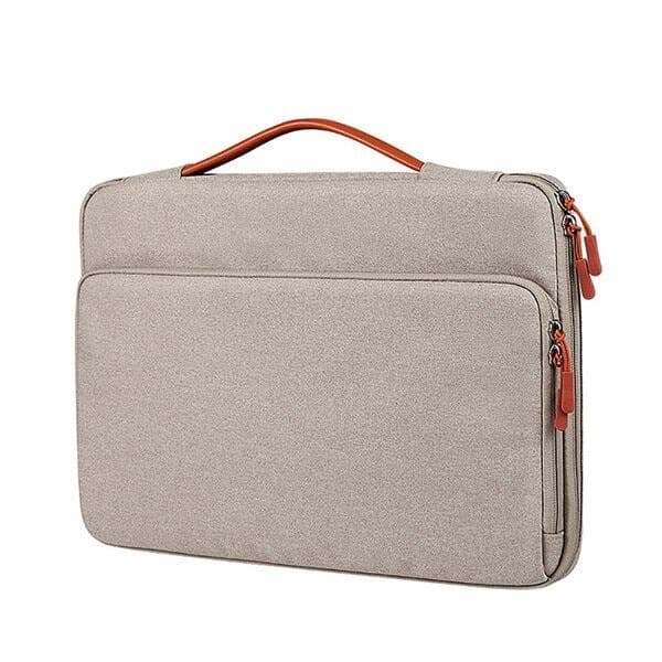 Vattentålig laptopväska i polyester, upp till 15,4"" – beige