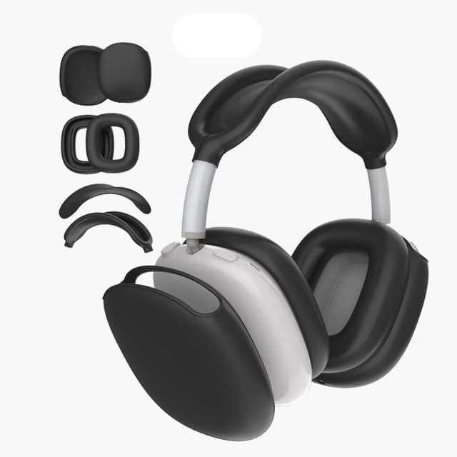 Silikonbeskyttelse for AirPods Max hodetelefoner og bøyle Sort