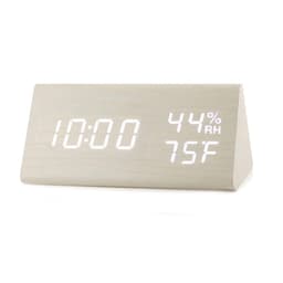 Digital LED vekkerklokke Tre / Hvit