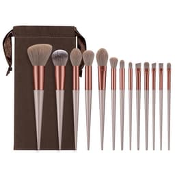 13 stk Makeup Børste Sæt Kosmetiske børster Soft Fiber Foundation Contour - Coffee