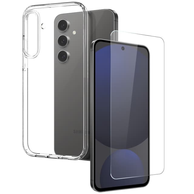 NORTHJO För Samsung Galaxy S25 5G TPU Telefonfodral med Härdat Glas Skärmskydd