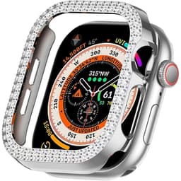 For A Watch Series 10 42mm Case Cover Frame Bling Rhinestone Decor - Sølv