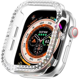 För A Watch Series 10 42mm Fodral Skal Ram Bling Rhinestone Decor - Transparent